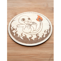 Set of 6 Coasters Pokémon – Handmade Wood Coasters with Pokéball Storage Box