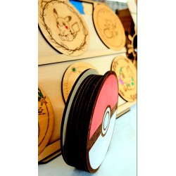 Set of 6 Coasters Pokémon – Handmade Wood Coasters with Pokéball Storage Box