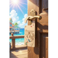 Manga Wooden Door Hanger Sanji & Nami – Handmade Decoration