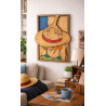 One Piece Luffy & Nami relief wooden manga picture hanging on a wall