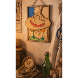 Décor One Piece Tableau manga en bois relief Luffy & Nami