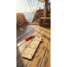Marque-page en bois One Piece Luffy Zoro Sanji sur pont bateau