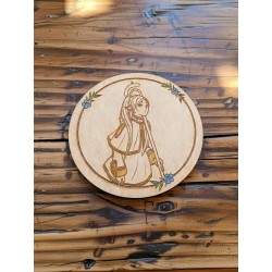 Sous-verres Frieren en bois – set manga artisanal