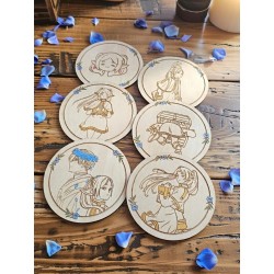 Sous-verres Frieren en bois détails