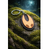 Hornet Hollow Knight Silksong wooden keychain in situ