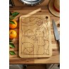Planche à découper One Piece Sanji en bambou top view en cuisine
