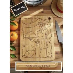 détails français Planche à découper One Piece Sanji en bambou