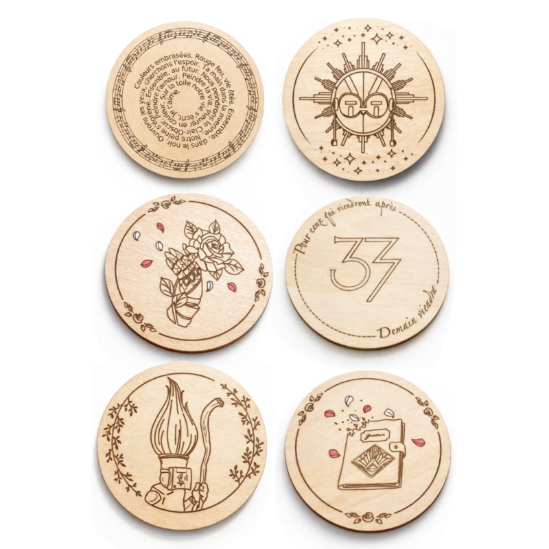 6 Clair Obscur Expedition 33 Wooden Coasters