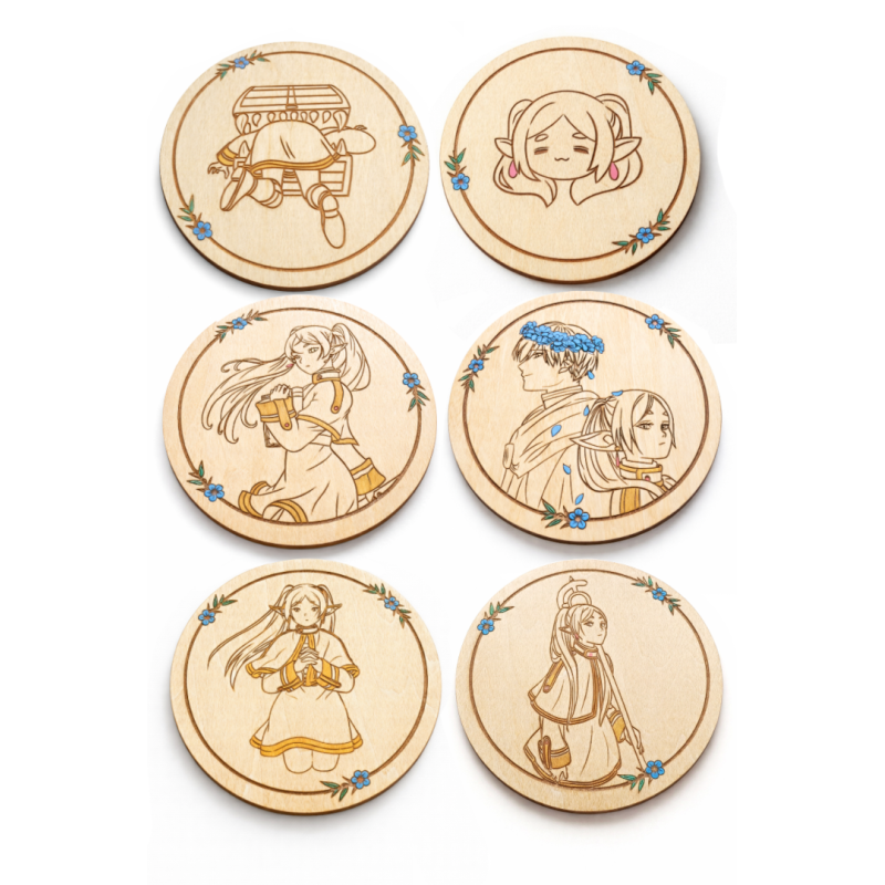 6 Sous-verres Frieren en bois