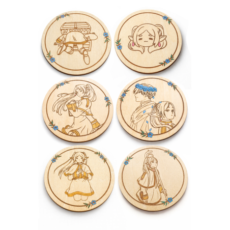 Frieren Wooden Coasters Set of 6 Anime Coasters