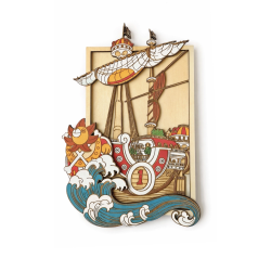 Tableau manga One Piece en bois relief 3D Sunny