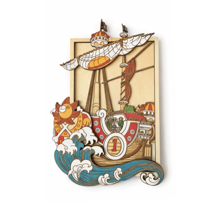 Tableau manga One Piece en bois relief 3D Sunny