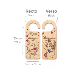 Accroche-porte en bois Sanji & Nami Détails et Dimensions
