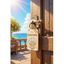 One Piece Luffy Welcome wooden door hanger for hanging on a door