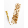 Engraved Wooden Bookmark – Floral Design with Golden Tassel