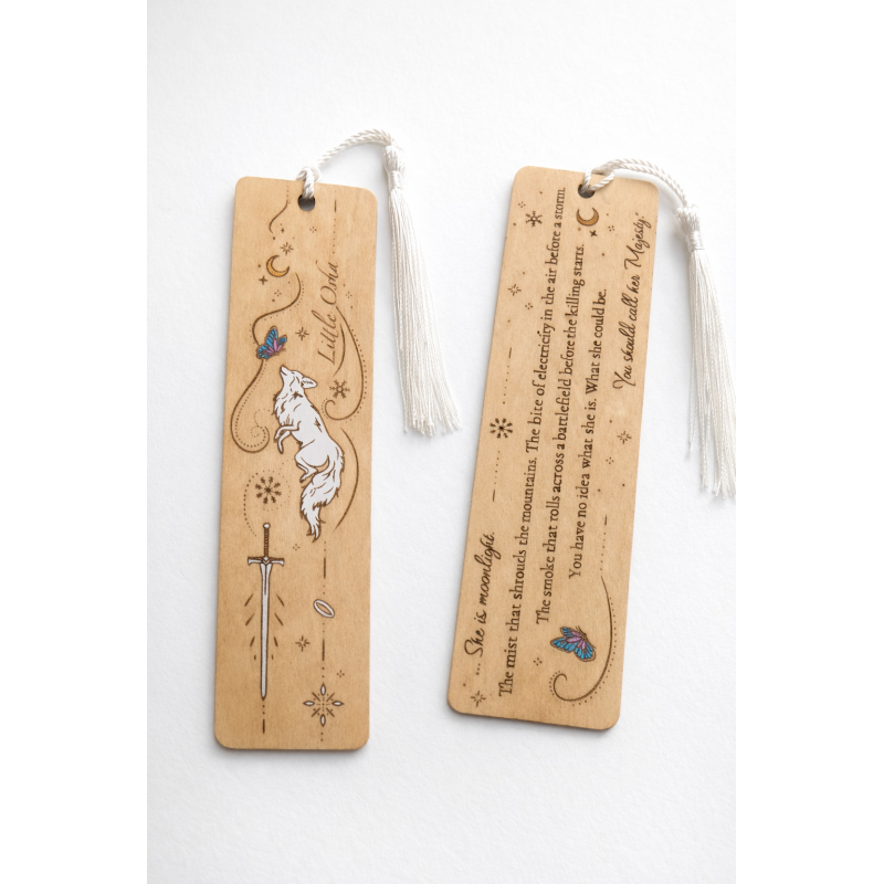 Quicksilver Wooden Bookmark | Double-Sided Decorative Bookmark