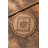 Fourth Wing - Engraved wooden coaster depicting the dragon riders' codex book placed on a wooden table