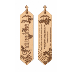 Marque-page Powerless en bois gravé – recto verso