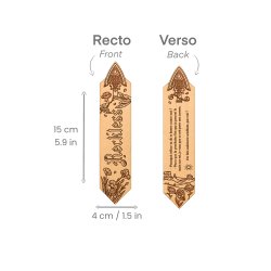 Marque-page Reckless en bois gravé – recto verso