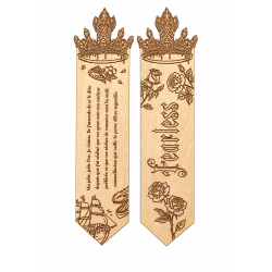 Marque-page Fearless en bois gravé – recto verso