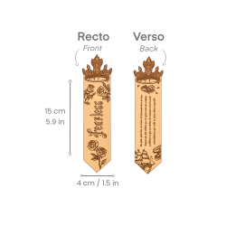 Marque-page Fearless en bois gravé – recto verso