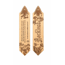 Marque-page Reckless en bois gravé – recto verso