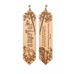 Powerful Wooden Bookmark | Double-Sided Decorative Bookmark