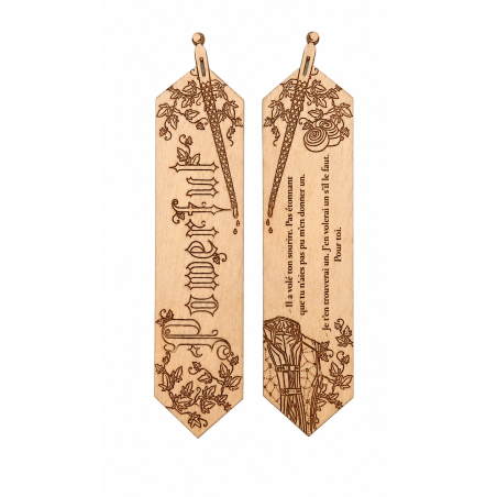 Marque-page Powerful en bois gravé – recto verso